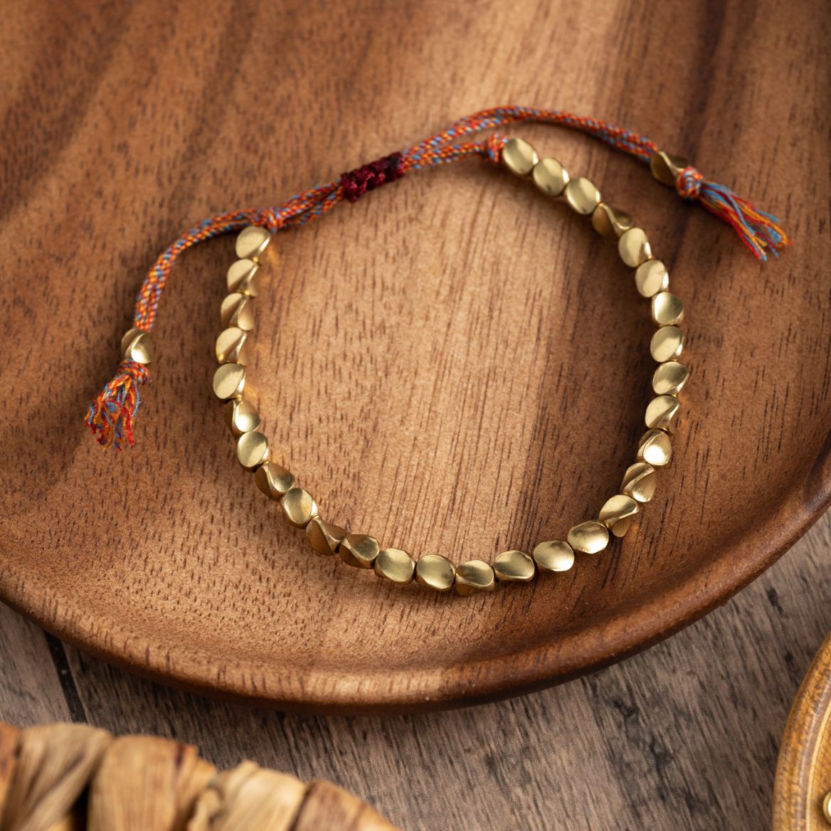 Geluksarmband - Goudkleurige Tibetaanse Armband - Handgemaakt