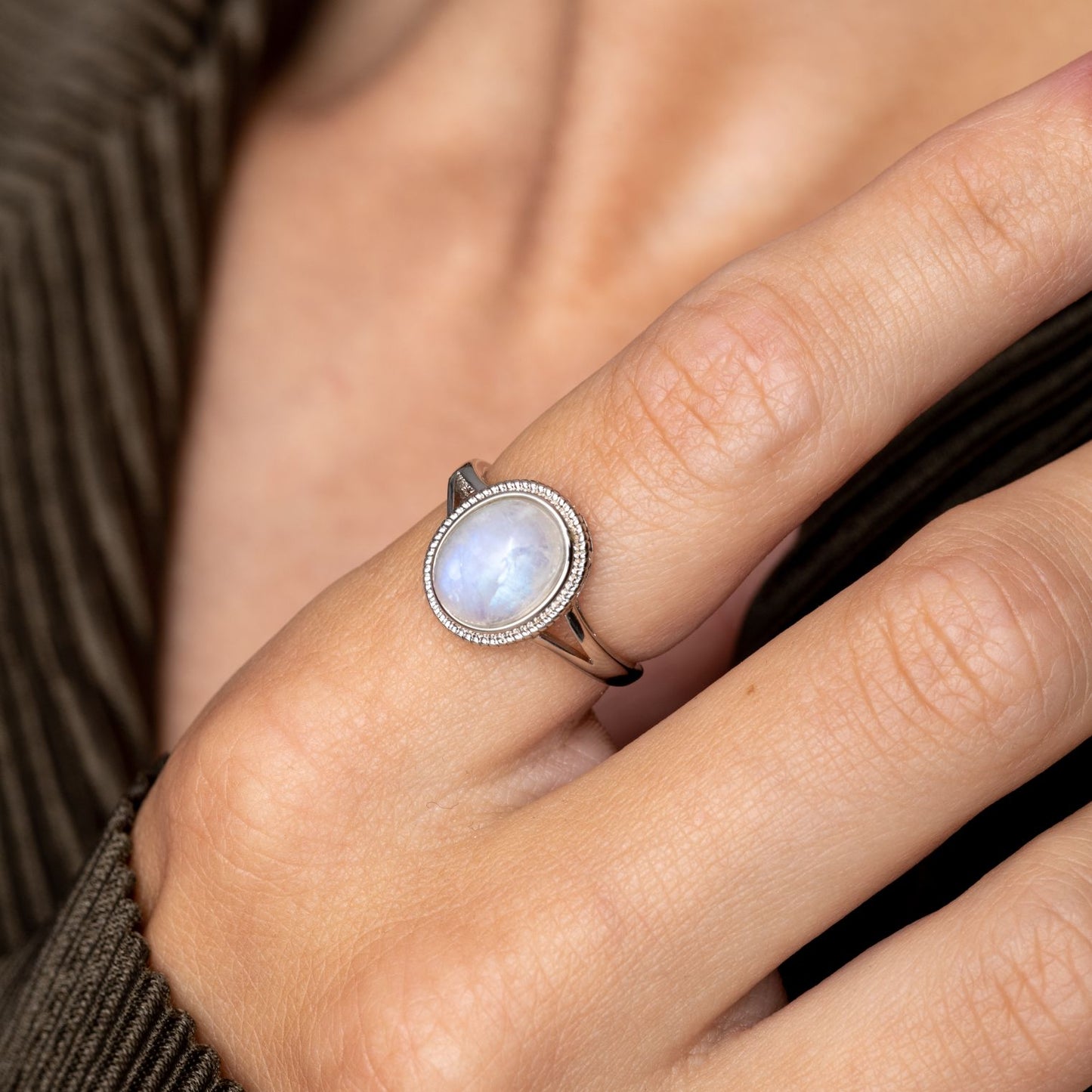 Maansteen Ring - 925 Sterling Zilver - Verstelbaar - Vrouwelijke Energie