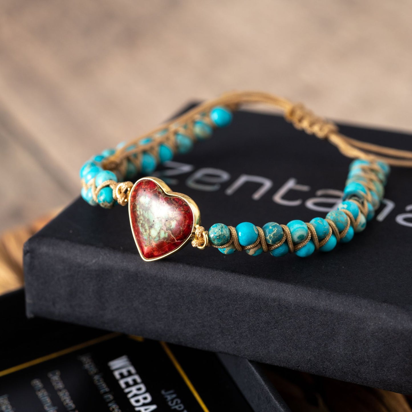 Jaspis Armband - Imperial Jasper Blauw - Hart - Zelfliefde