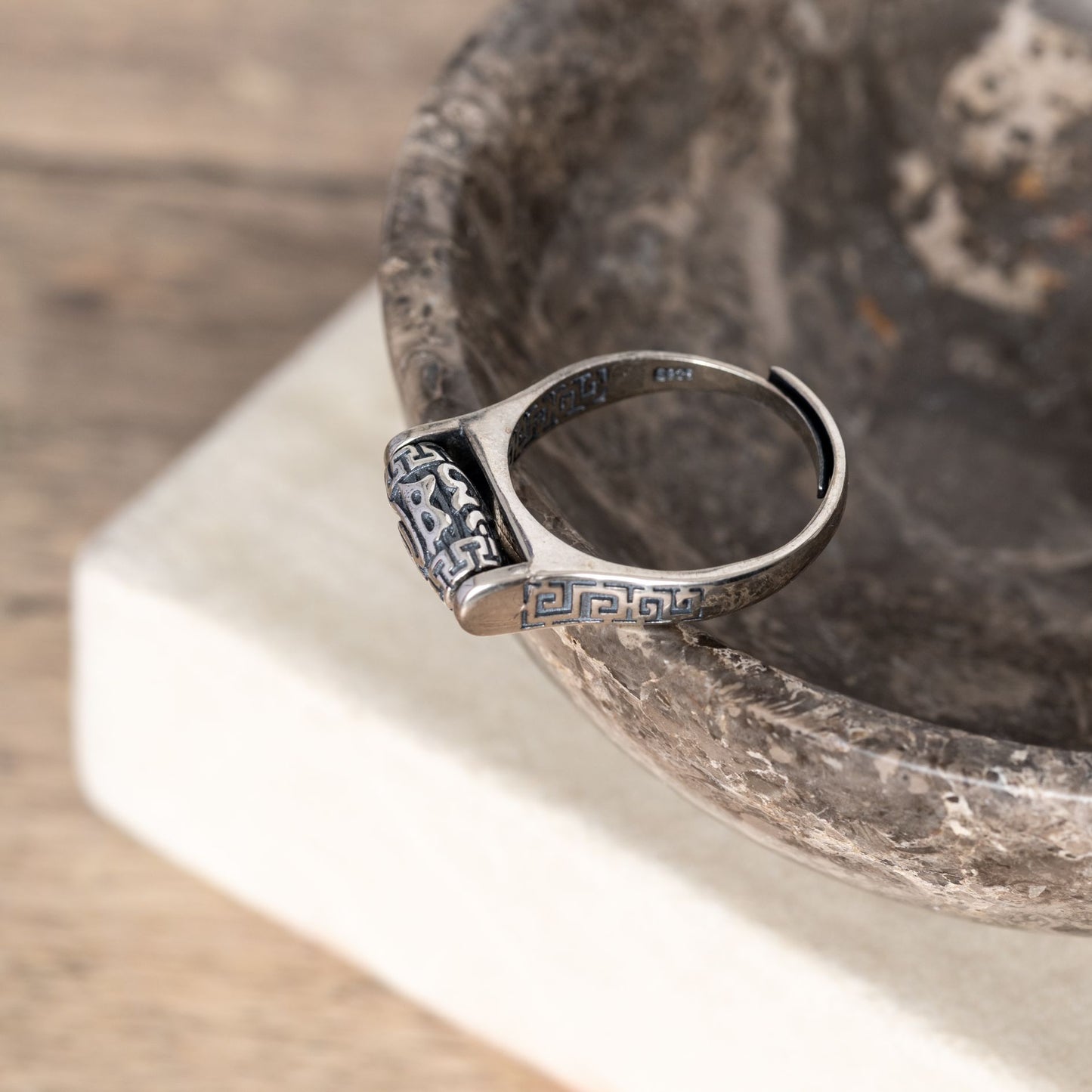 Tibetaanse Ring - 925 Sterling Zilver - Gebedswiel - Verstelbare Geluksring