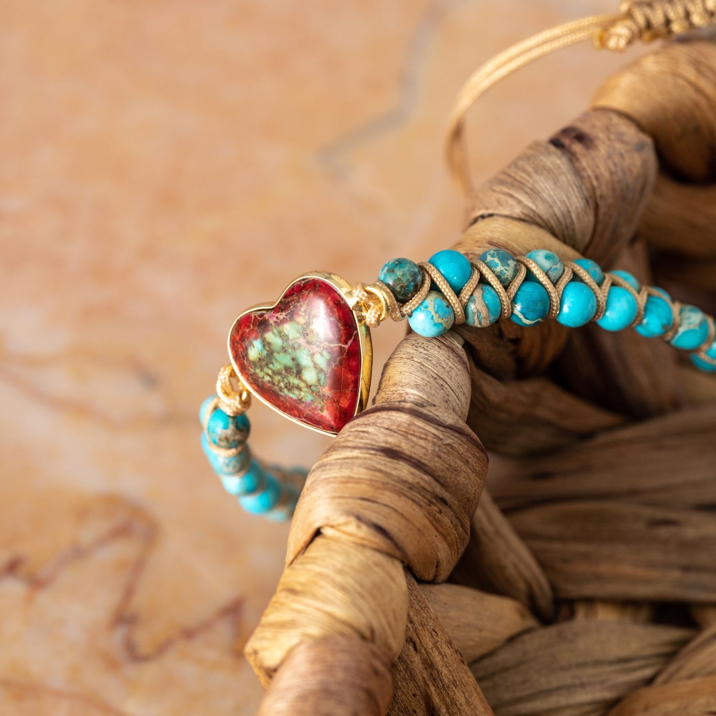Jaspis Armband - Imperial Jasper Blauw - Hart - Zelfliefde
