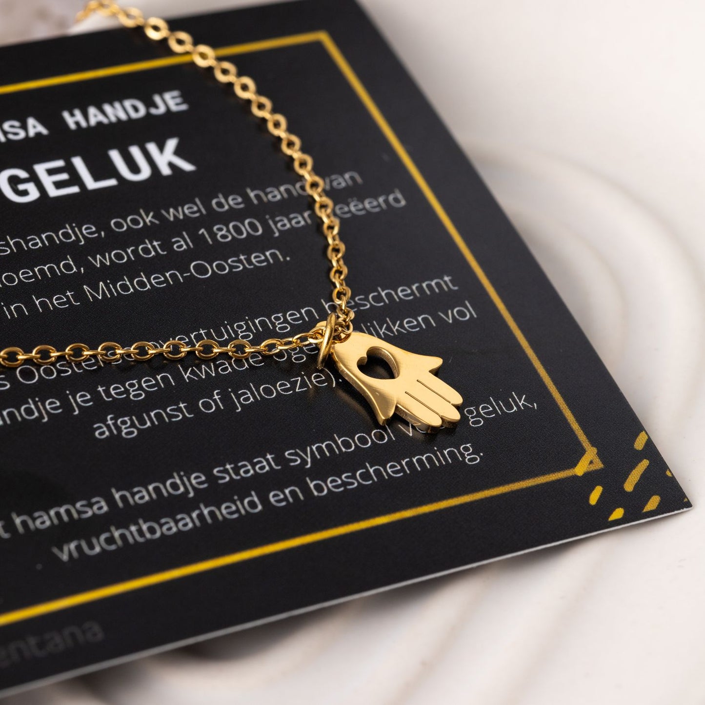 Hamsa Ketting - RVS - Handje Van Fatima - Goud