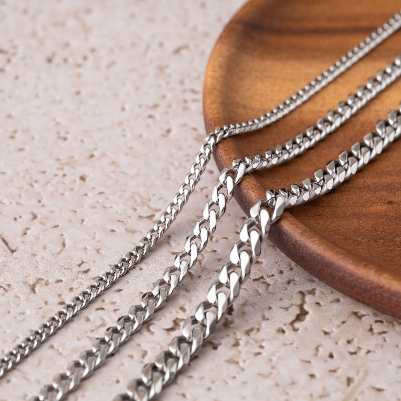 Schakelketting Roestvrijstaal - Cuban Chain Link - RVS Zilver - 3MM - 5MM - 7MM