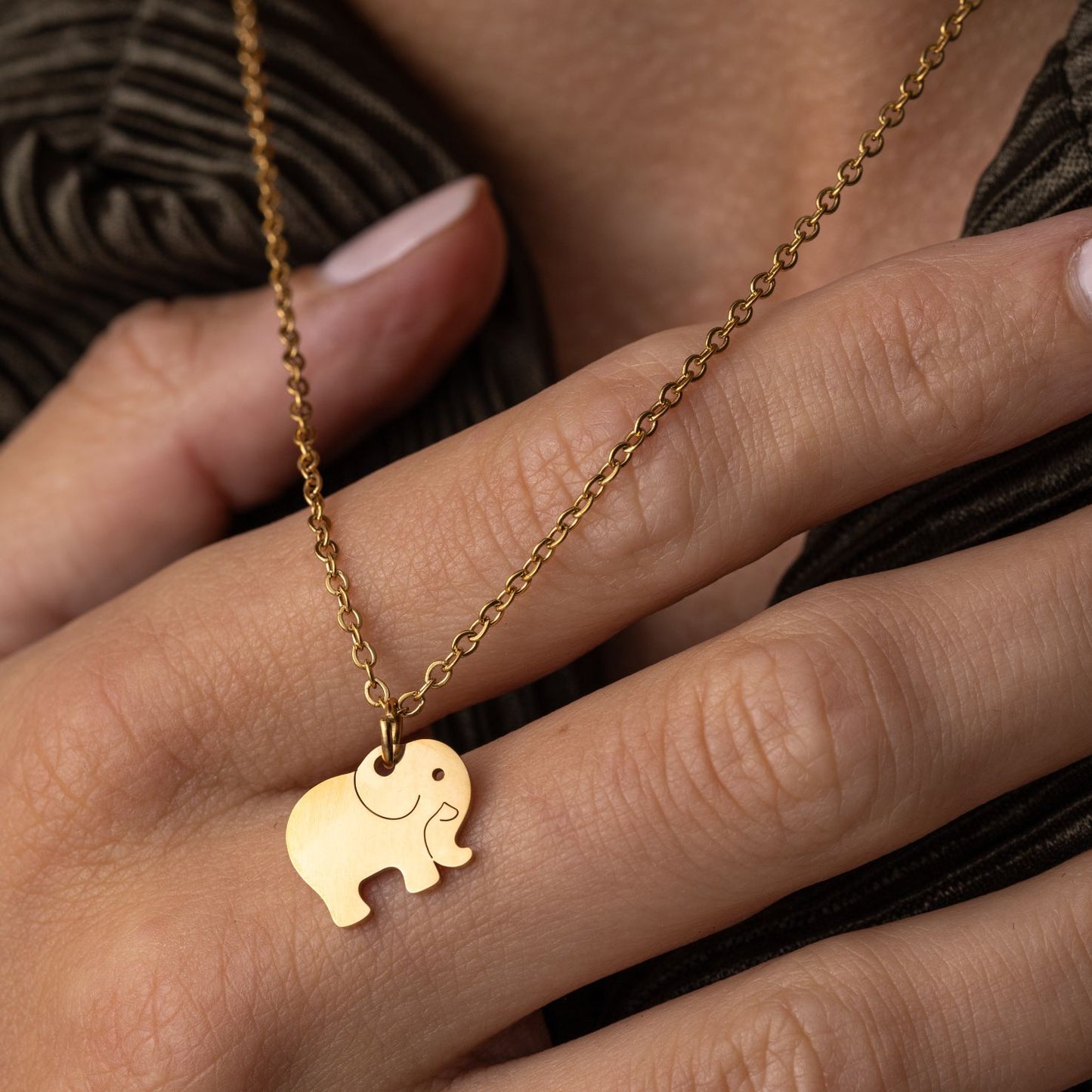 Olifant Ketting - RVS - Goud - Wijsheid