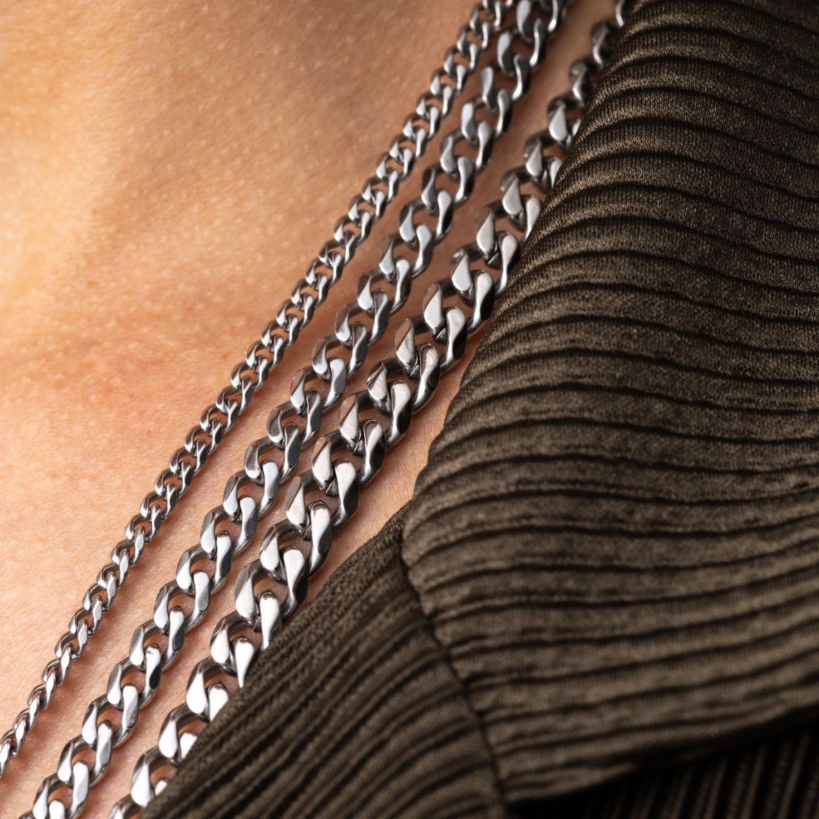 Schakelketting Roestvrijstaal - Cuban Chain Link - RVS Zilver - 3MM - 5MM - 7MM