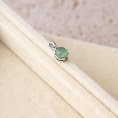 Aventurijn Ketting Hanger - Rond Geslepen - 925 Sterling Zilver