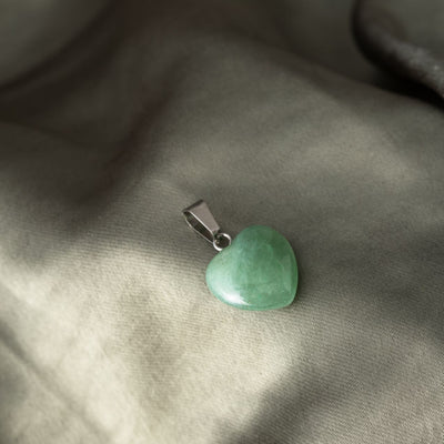 Hanger Edelsteen Hart - Geslepen Hartje Groene Aventurijn - Creativiteit