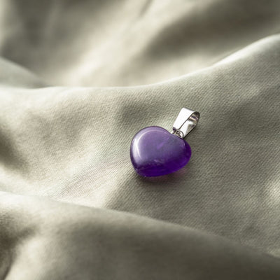 Hanger Edelsteen Hart - Geslepen Amethist Hartje - Intuïtie