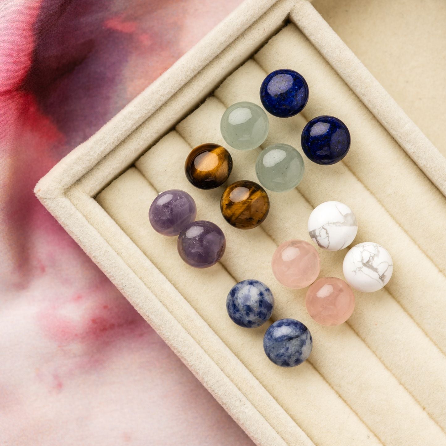 Sodaliet Oorknopjes - Edelsteen Oorbellen - Oorstekers - Intuïtie