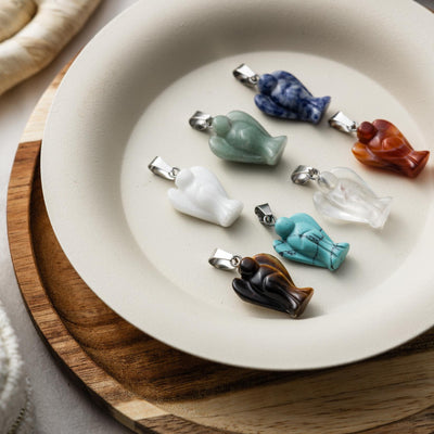 Ketting Hangers Engel - Set van 7 - Gemixte Engelen Edelstenen - Gelukshangers