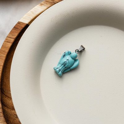 Turqueniet Hanger - Howliet Beschermengel - Edelsteen Engeltje - Geduld