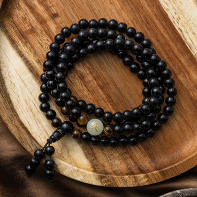 Mala Armband - Draak - Onyx & Tijgeroog - Beheersing