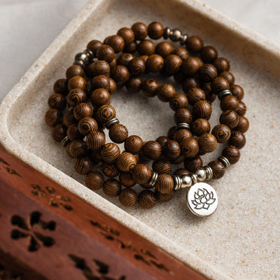 Mala Ketting & Armband - Lotus - Wengé-Hout
