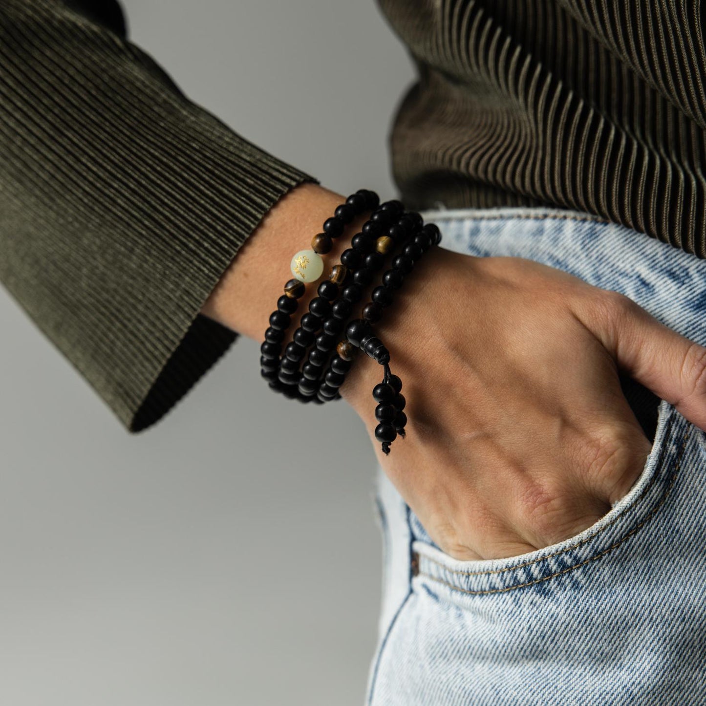 Mala Armband - Draak - Onyx & Tijgeroog - Beheersing