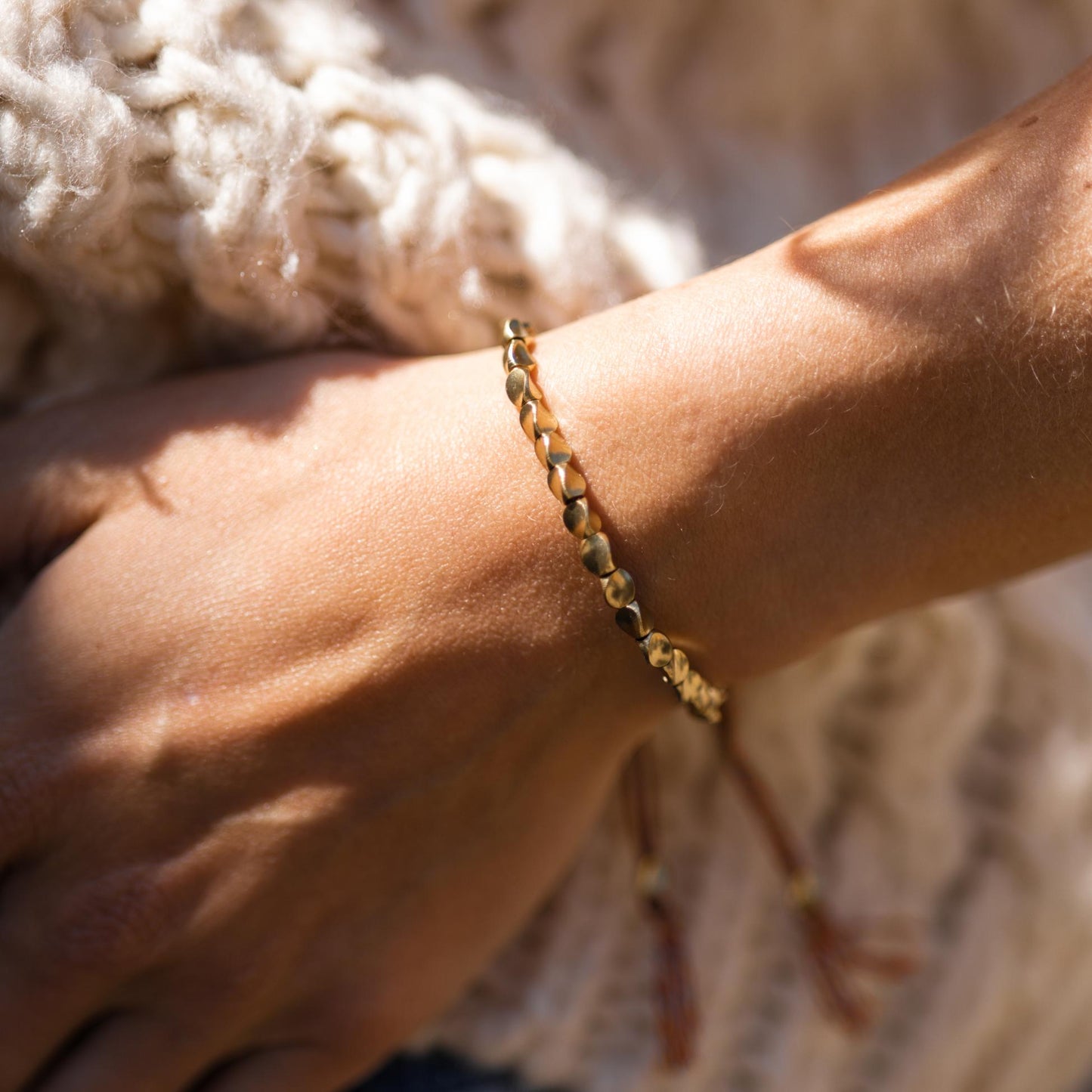 Geluksarmband - Goudkleurige Tibetaanse Armband - Handgemaakt