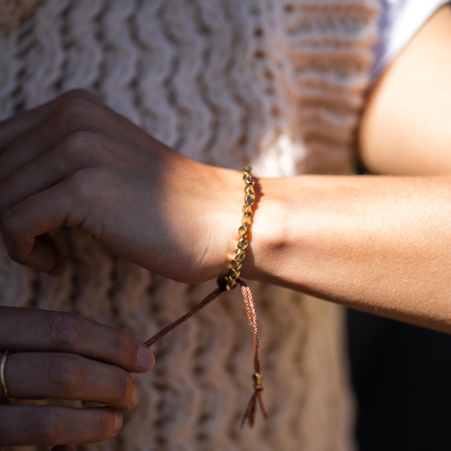 Geluksarmband - Goudkleurige Tibetaanse Armband - Handgemaakt