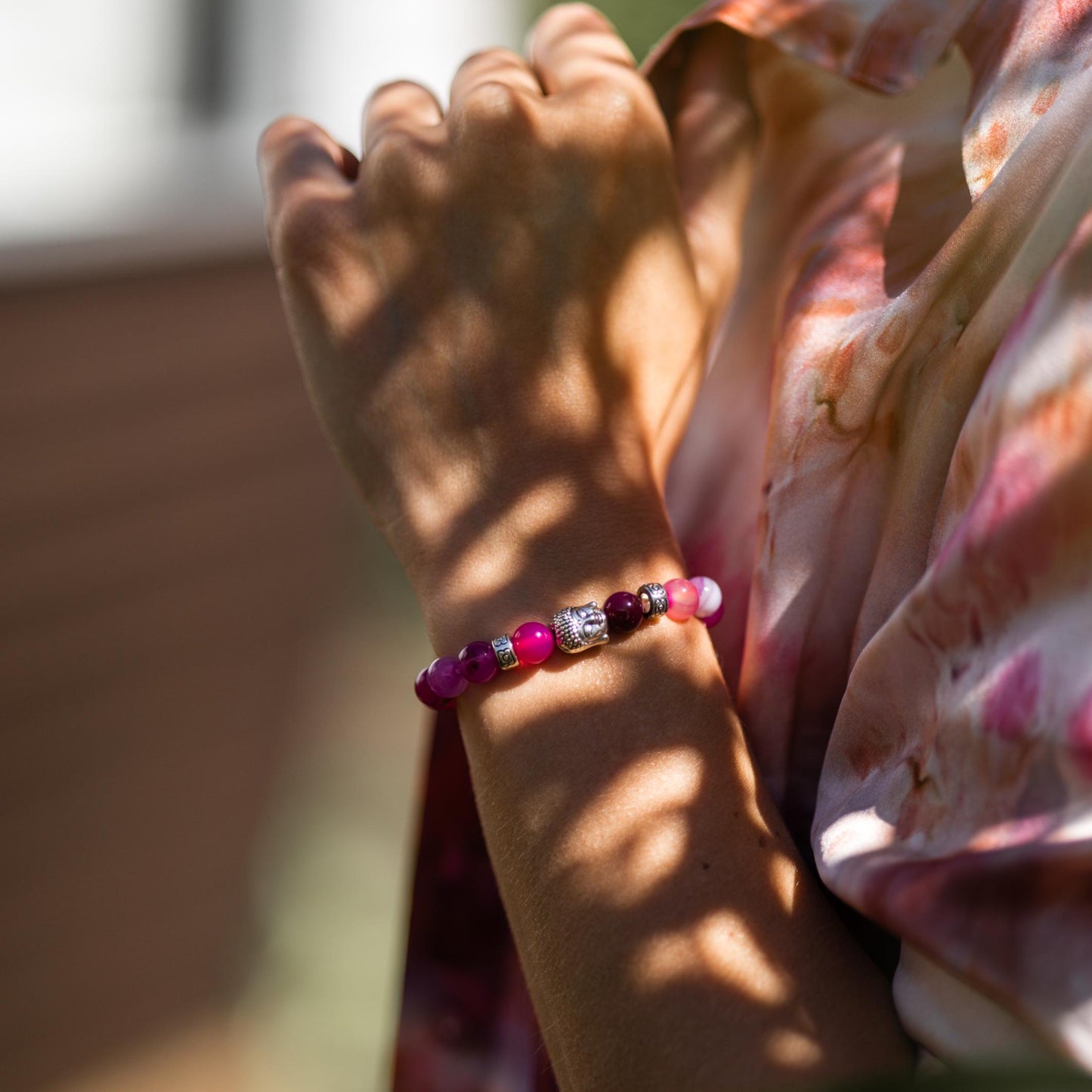 Boeddha Armband - Rose Red Agaat - Stabiliteit