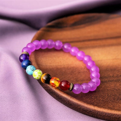 Badu Chakra Armband - Violet Kwarts - Rechtvaardigheid