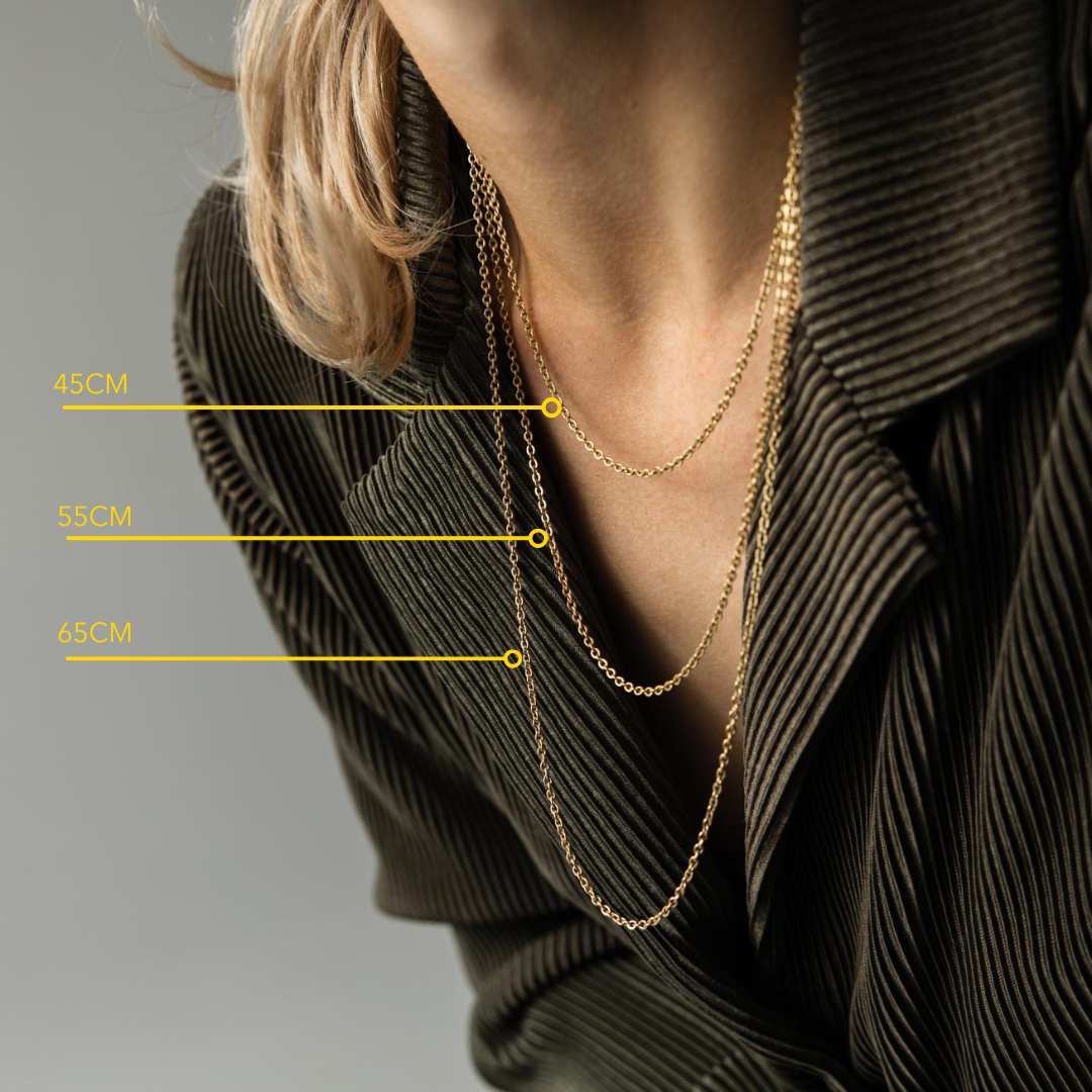Ketting RVS - Halsketting Roestvrijstaal - Goudkleurig - 45 cm