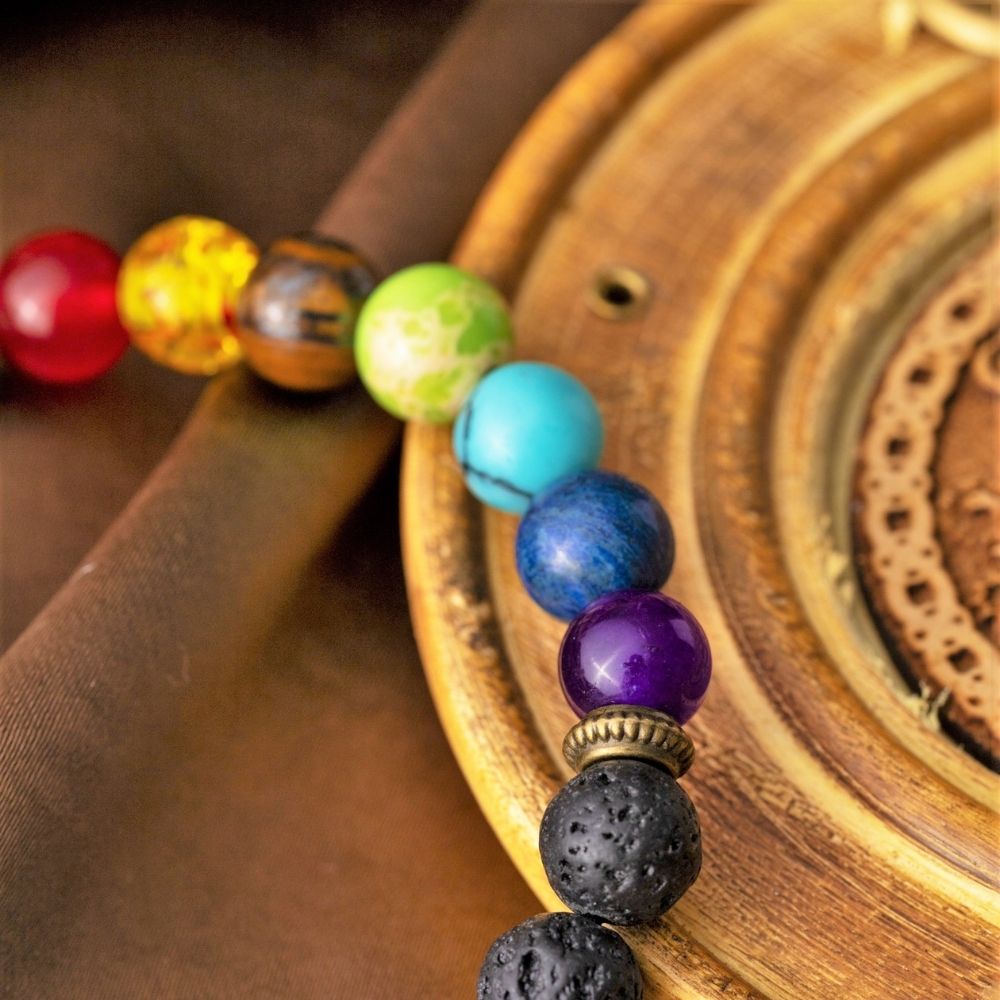 Badu Chakra Armband - Lavasteen Verstelbaar - Volharding