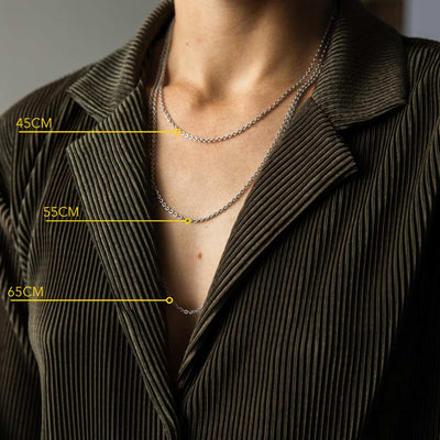 Ketting RVS - Halsketting Roestvrijstaal - Zilverkleurig - 65 cm