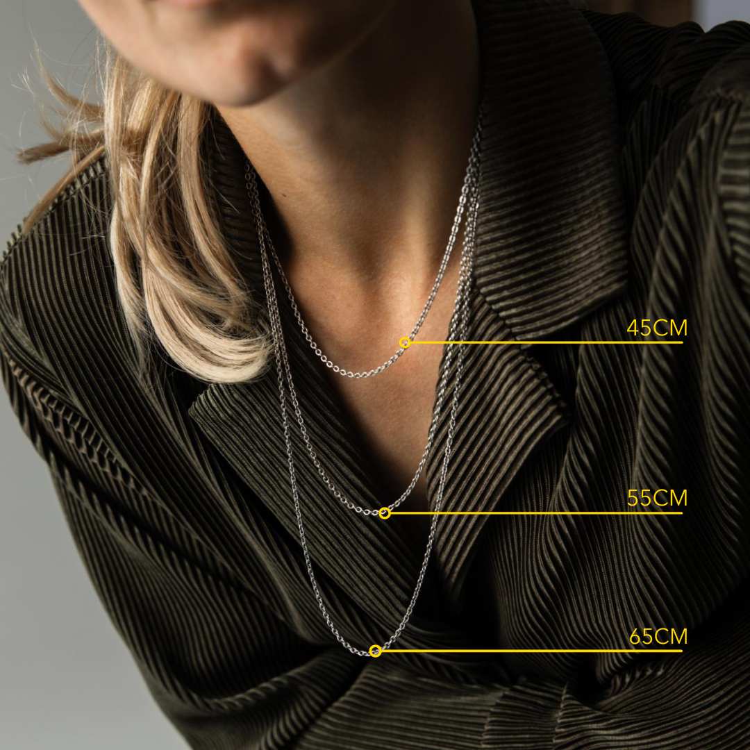 Ketting RVS - Halsketting Roestvrijstaal - Zilverkleurig - 55 cm