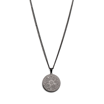 Ketting Kompas - 7 Aartsengelen Zegel - RVS - Zwart