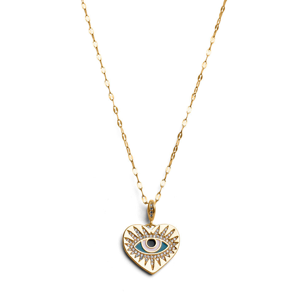 Boos Oog Ketting - Nazar Hart - Goud Verguld
