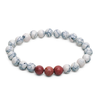 Balans Armband Edelstenen - Howliet & Rhodoniet - Positiviteit