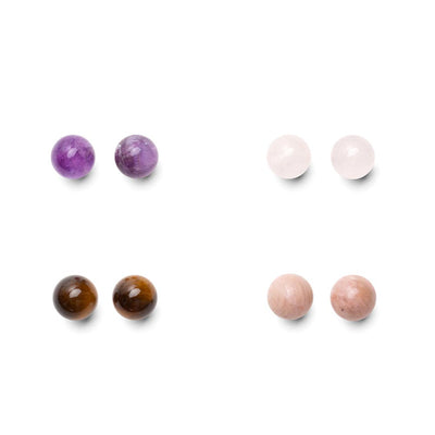 Set van 4 Oorstekers - Edelsteen Oorbellen - Mix - Oorknopjes Edelstenen