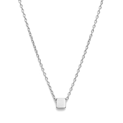 Minimalistische Ketting Cube - RVS - Kubus - Zilver