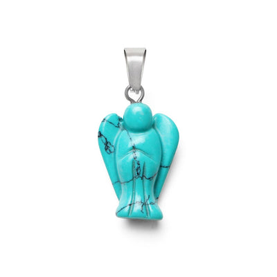 Turqueniet Hanger - Howliet Beschermengel - Edelsteen Engeltje - Geduld