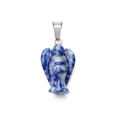 Sodaliet Hanger - Blauwe Beschermengel - Edelsteen Engeltje - Creativiteit