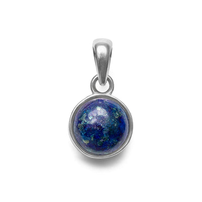 Lapis Lazuli Ketting Hanger - Rond Geslepen - 925 Sterling Zilver