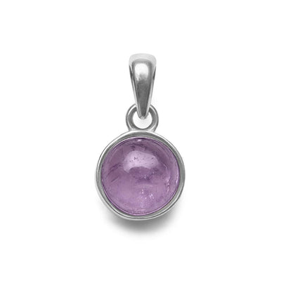 Amethist Ketting Hanger - Rond Geslepen - 925 Sterling Zilver
