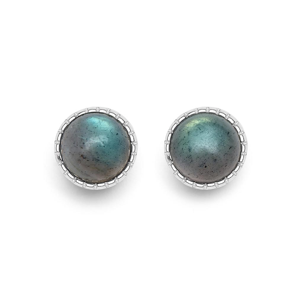 Labradoriet Oorknopjes - Oorstekers - 925 Sterling Zilver - Edelsteen Oorbellen