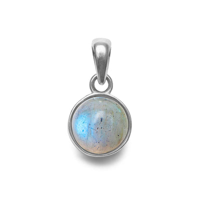 Maansteen Ketting Hanger - Rond Geslepen - 925 Sterling Zilver