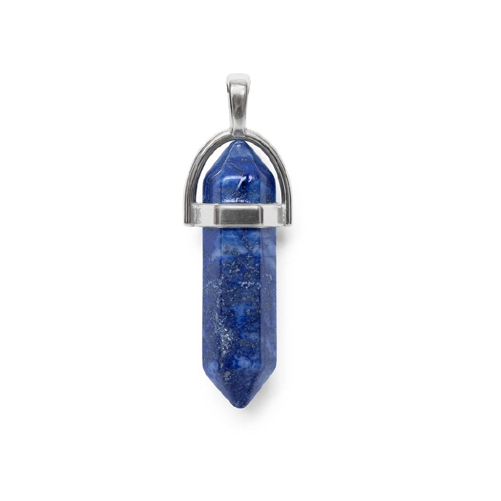 Dubbelpunt Hanger - Lapis Lazuli - Hexagonaal Geslepen - Communicatie