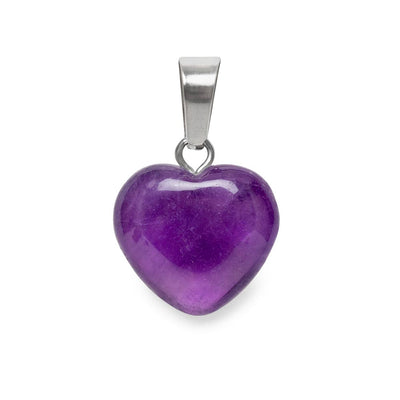 Hanger Edelsteen Hart - Geslepen Amethist Hartje - Intuïtie