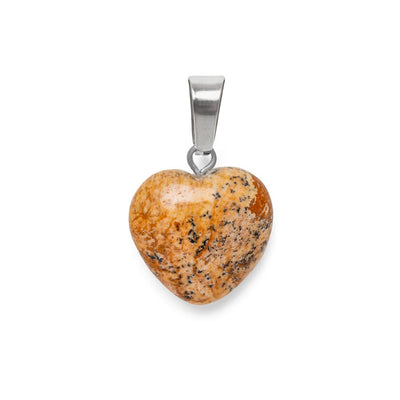 Hanger Edelsteen Hart - Geslepen Hartje Naturel Jaspis - Daadkracht