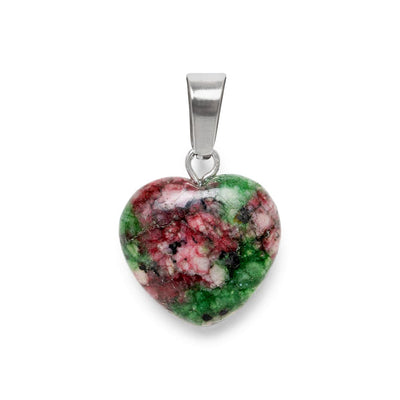 Hanger Edelsteen Hart - Geslepen Hartje Robijn Zoisiet - Wilskracht