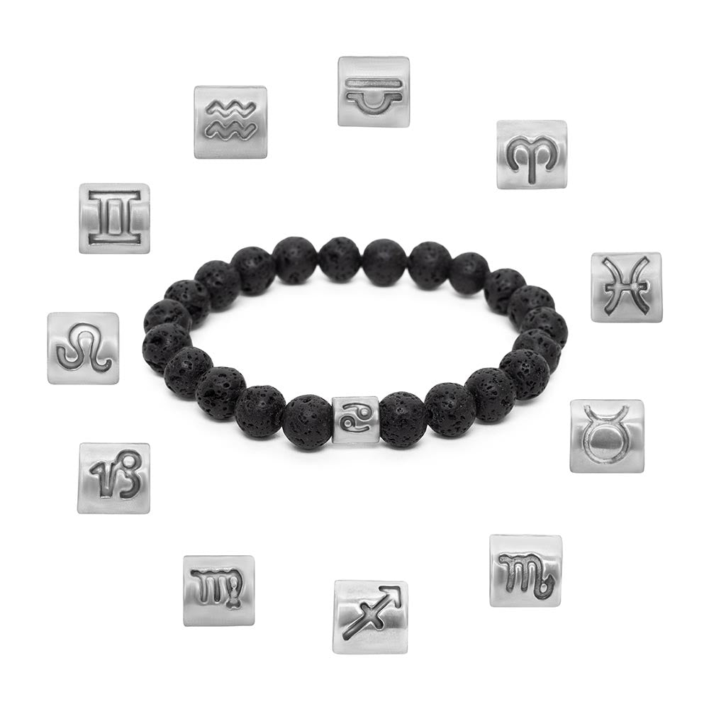 Sterrenbeeld Edelsteen Armband - Lavasteen Zilver - Horoscoop Armband