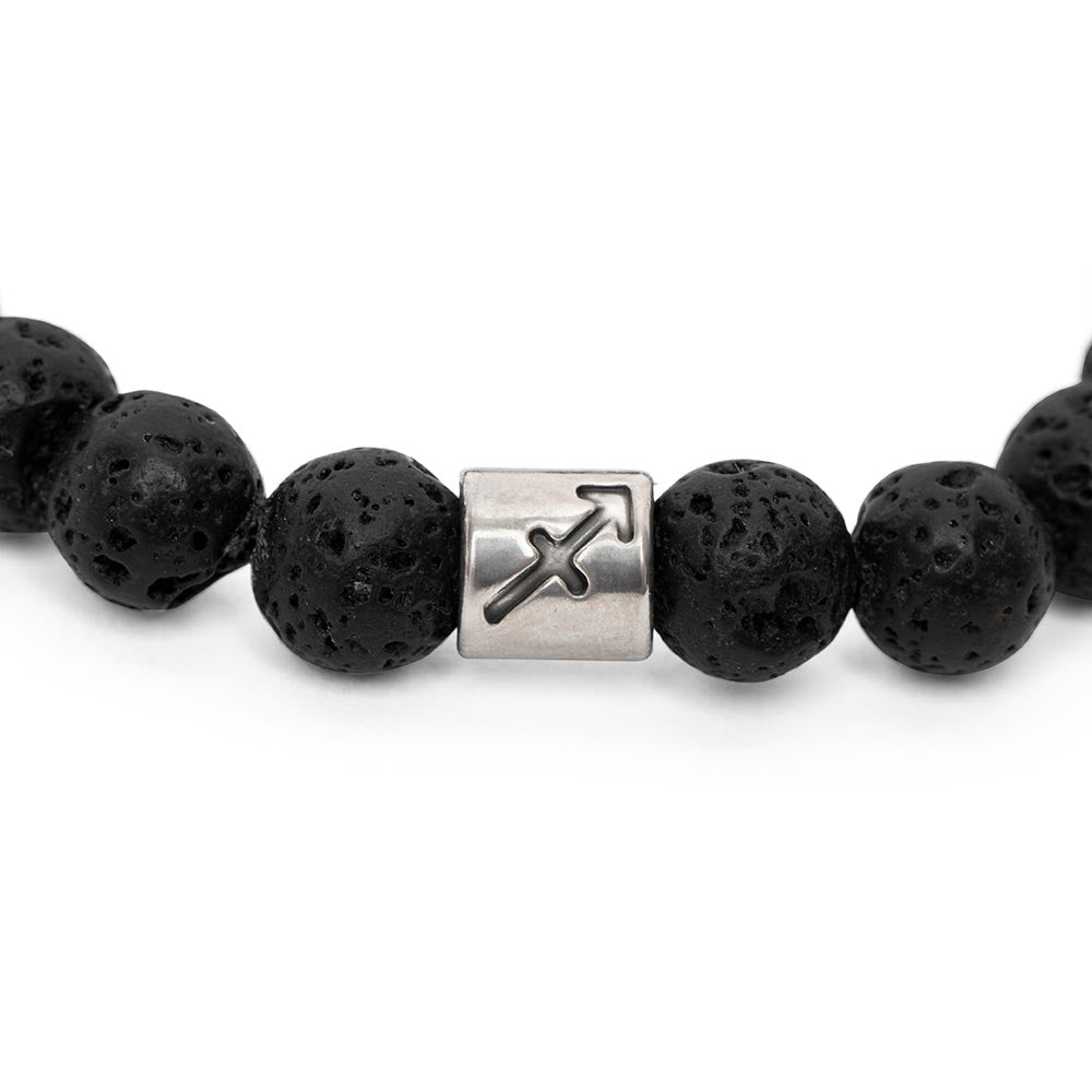 Sterrenbeeld Edelsteen Armband - Lavasteen Zilver - Horoscoop Armband