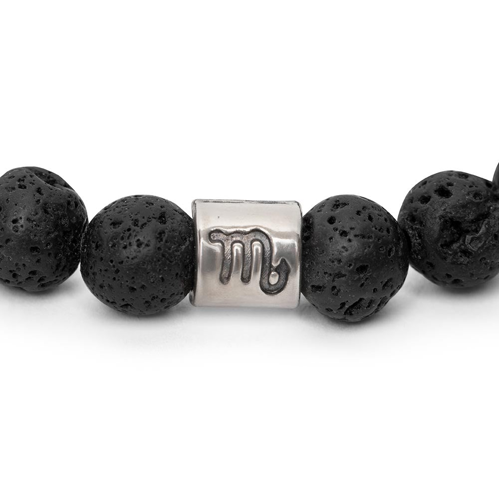 Sterrenbeeld Edelsteen Armband - Lavasteen Zilver - Horoscoop Armband