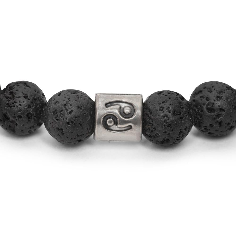 Sterrenbeeld Edelsteen Armband - Lavasteen Zilver - Horoscoop Armband