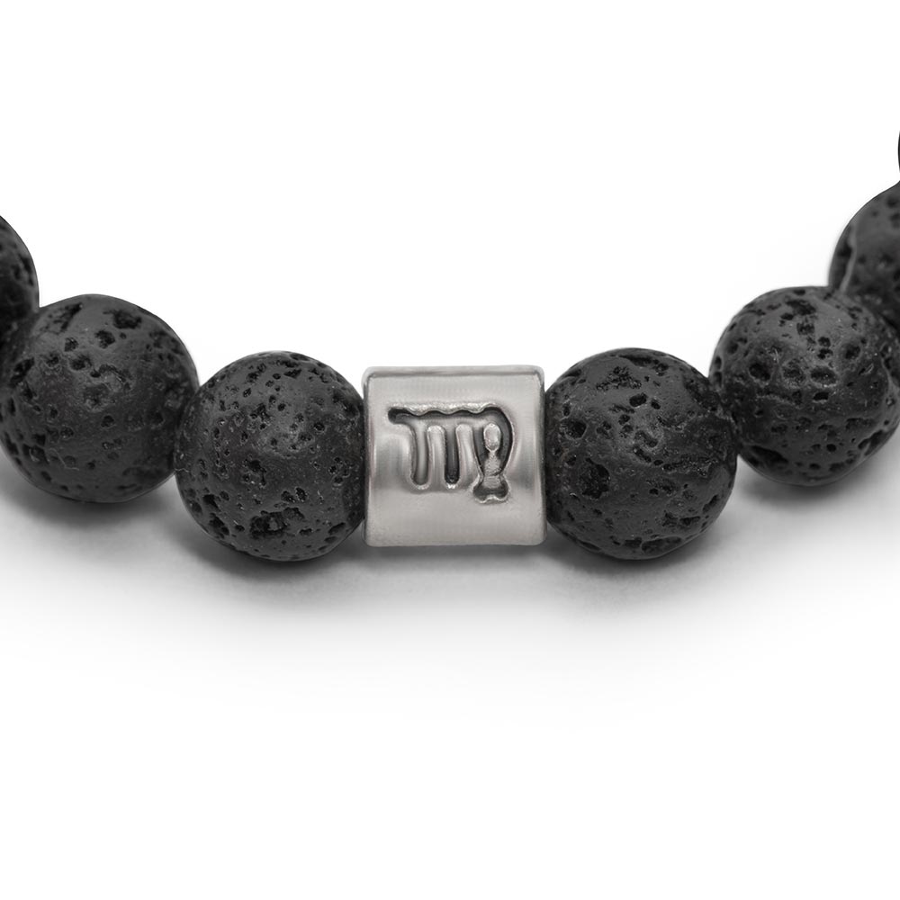 Sterrenbeeld Edelsteen Armband - Lavasteen Zilver - Horoscoop Armband