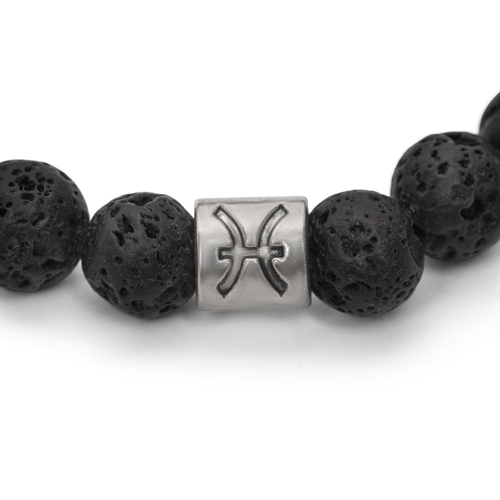 Sterrenbeeld Edelsteen Armband - Lavasteen Zilver - Horoscoop Armband