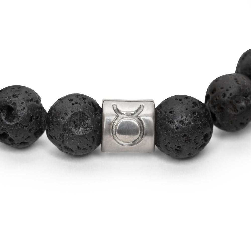 Sterrenbeeld Edelsteen Armband - Lavasteen Zilver - Horoscoop Armband