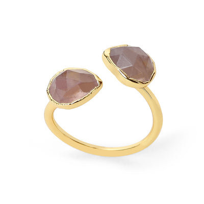 Rozenkwarts Ring - Open Edelsteen Ring - Liefde