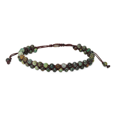 Turkoois Armband - Dubbel Geregen - Verstelbaar